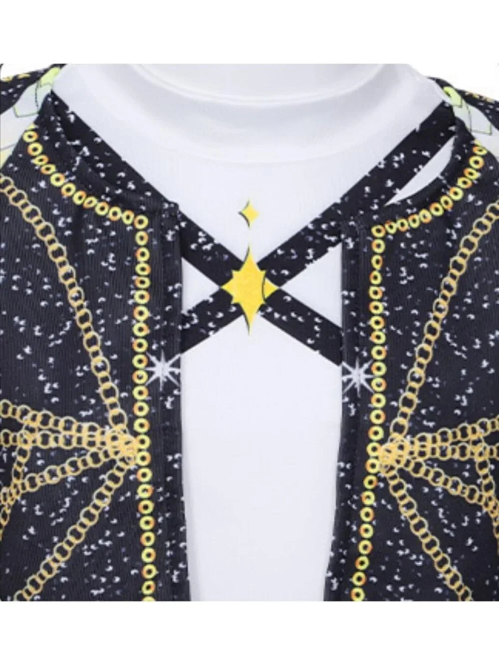 KPOP Singer Cosplay Girls Costume Black Printed Jacket, Shirt, Shorts 7-8 YEARS